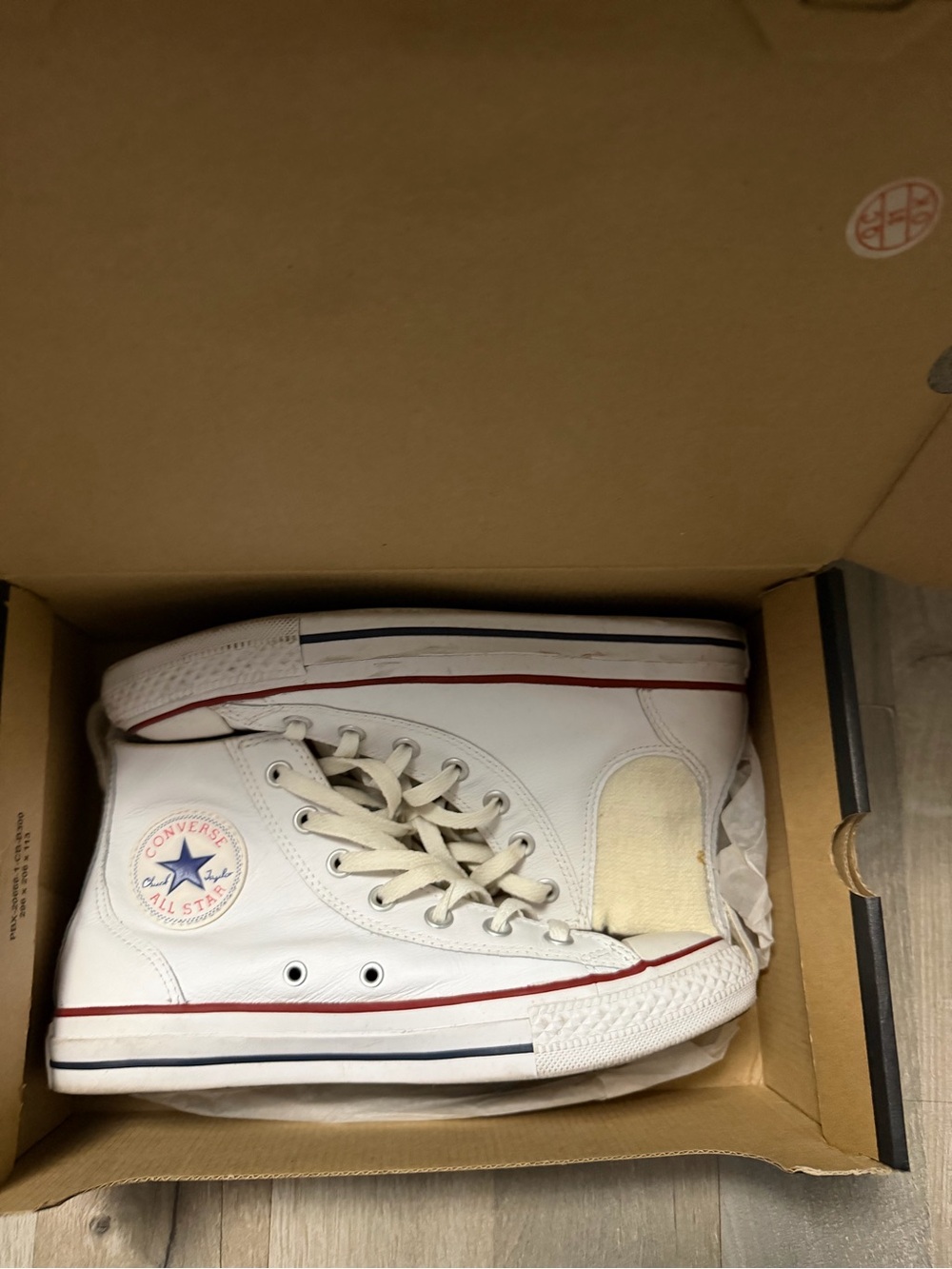 Converse Chuck Taylor All Star Leather Chelsea High Tops White Women’s Size 8